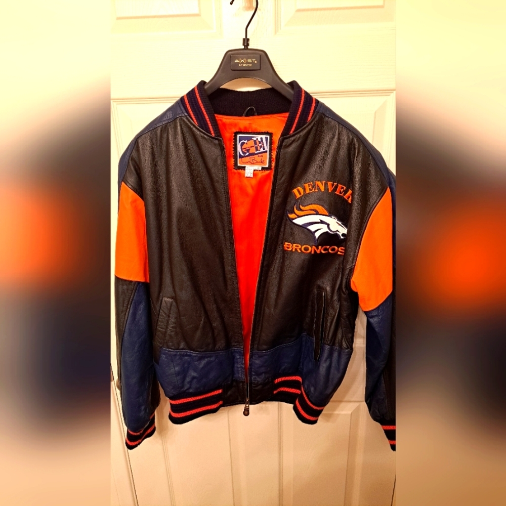 Denver Broncos leather jacket.